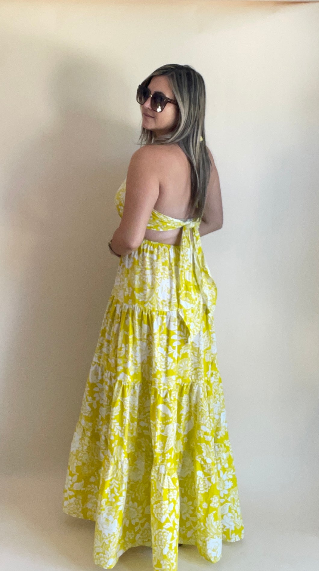 Yellow Halter Maxi Dress