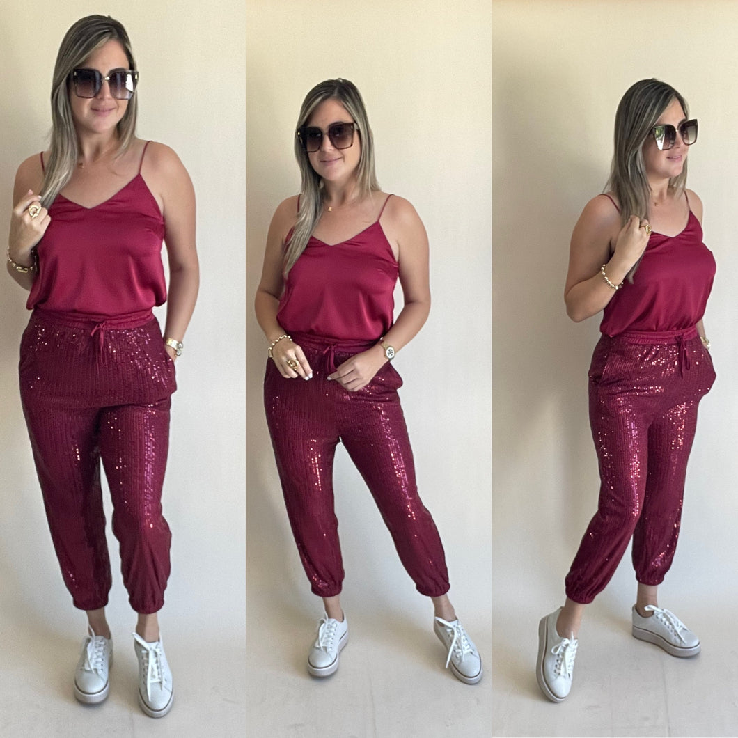 Burgundy Set Jogger