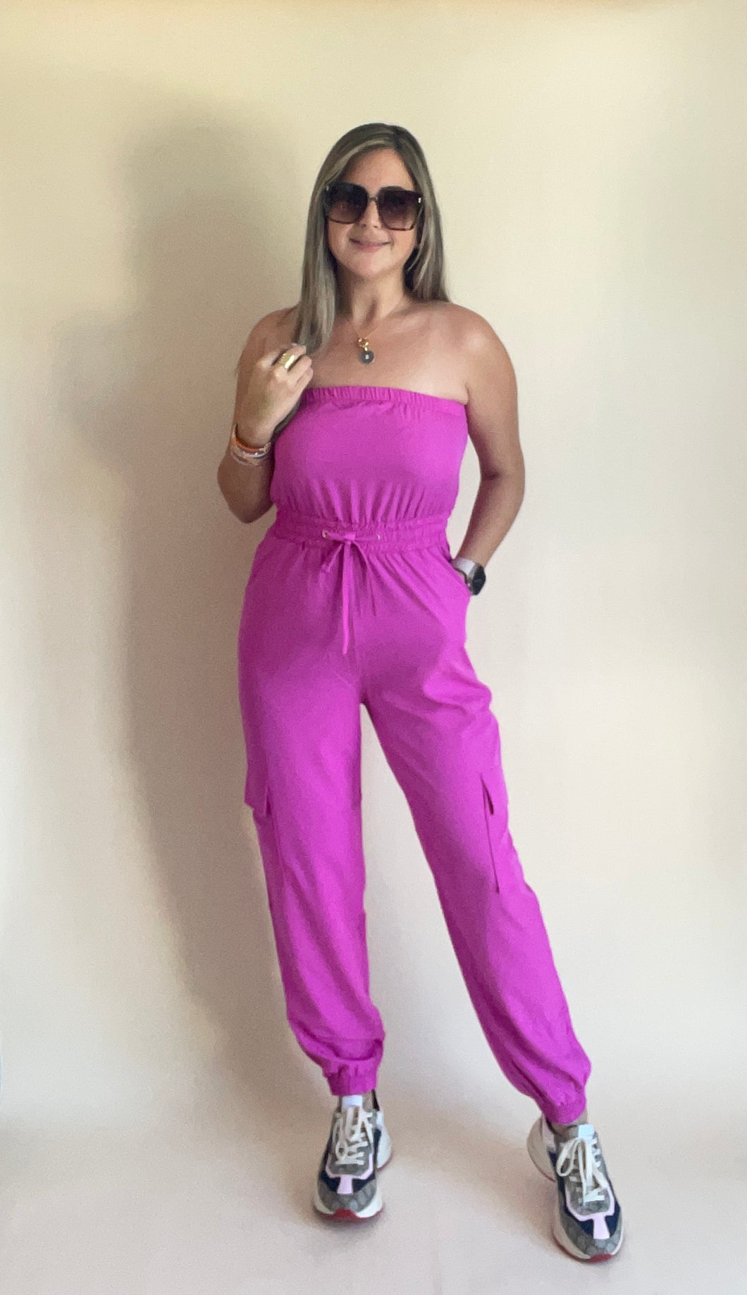 FUSHIA cargo Jumpsuit