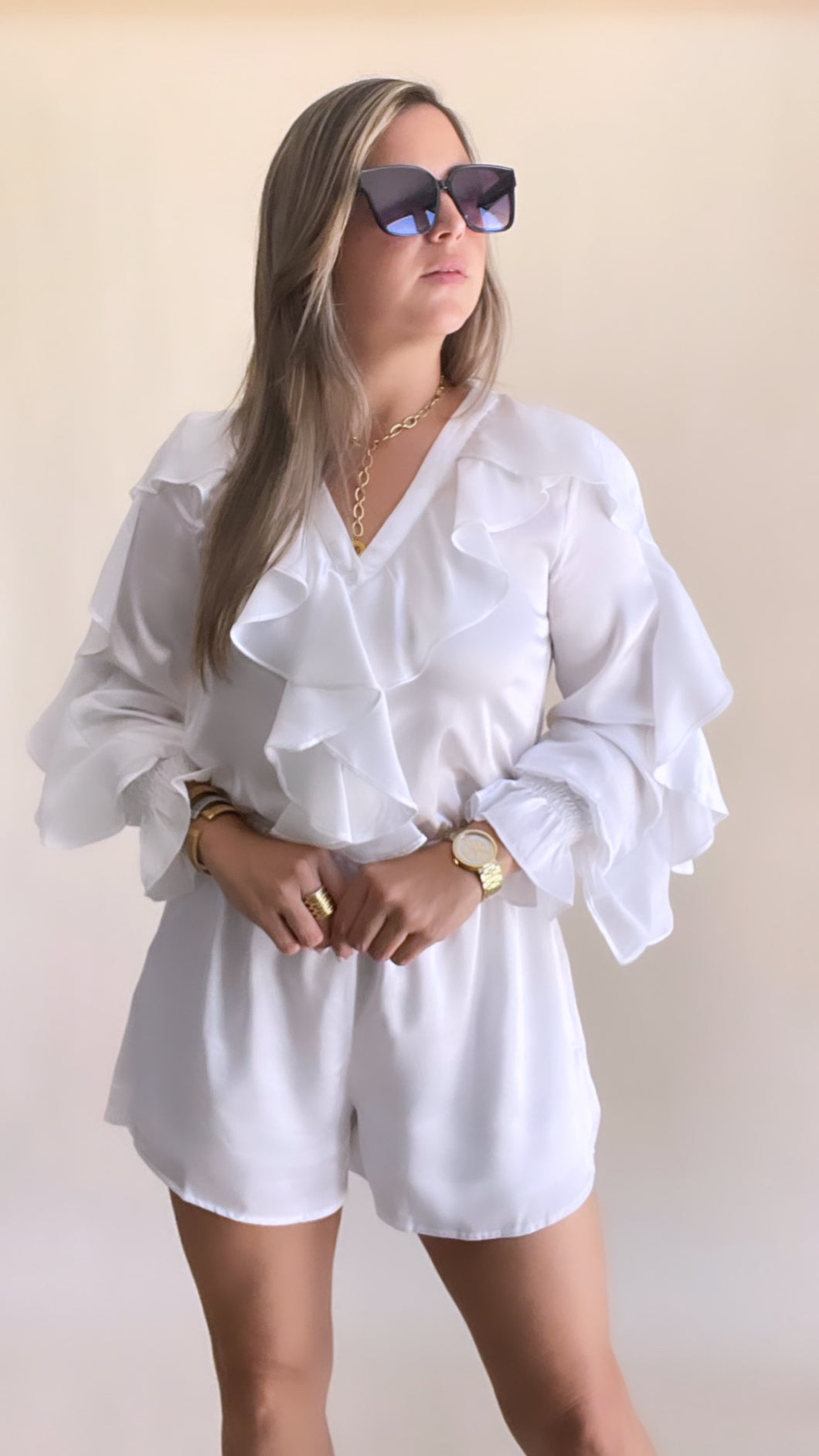 Vintage Satin White Romper