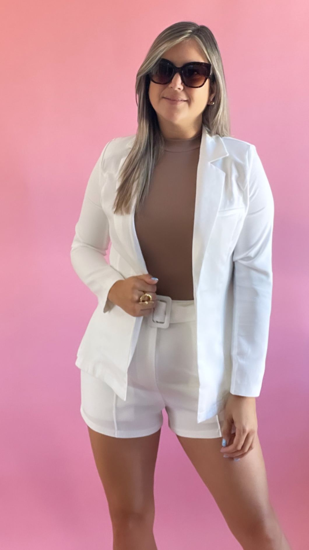 White Blazer Set