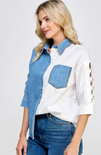 Cargar imagen en el visor de la galería, Virgina/ Denim/White Blouse
