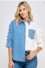 Cargar imagen en el visor de la galería, Virgina/ Denim/White Blouse
