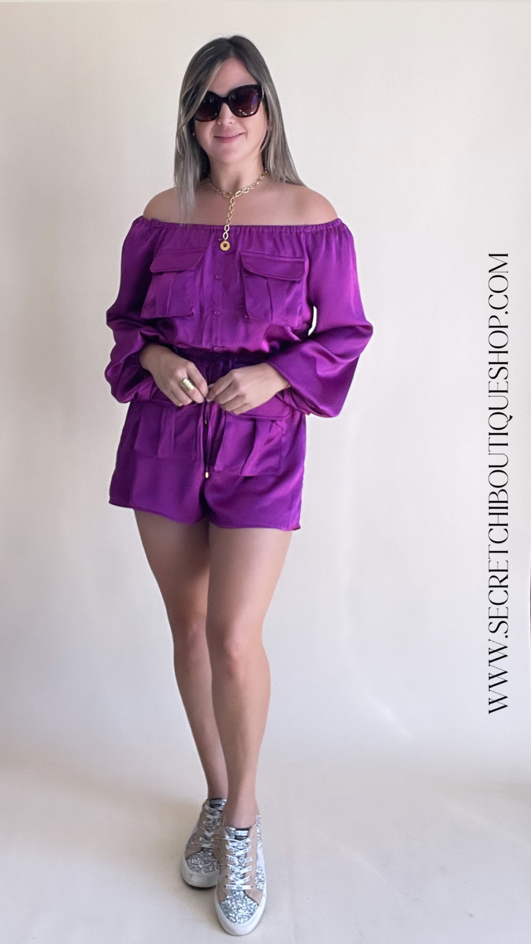 Satin Orchid Romper