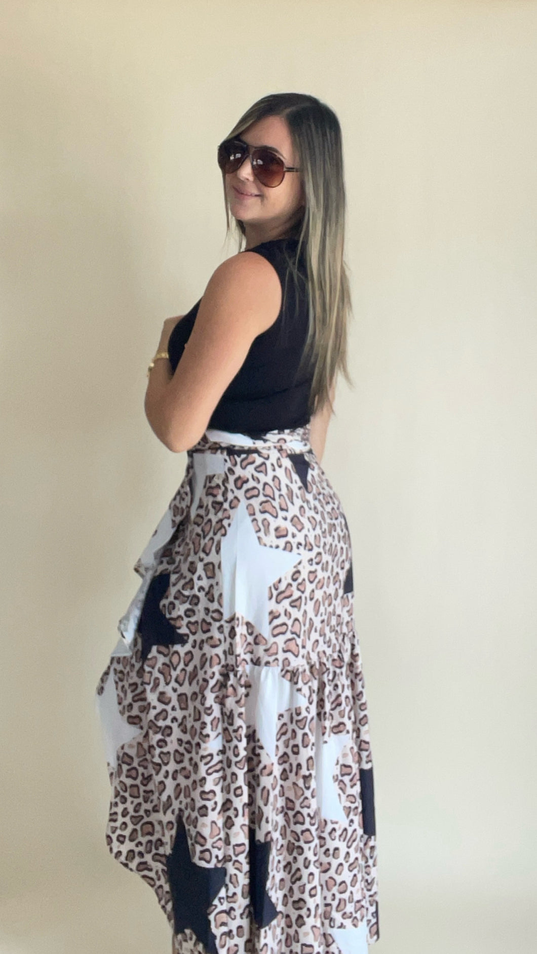 Wrap around Animal Print Skirt