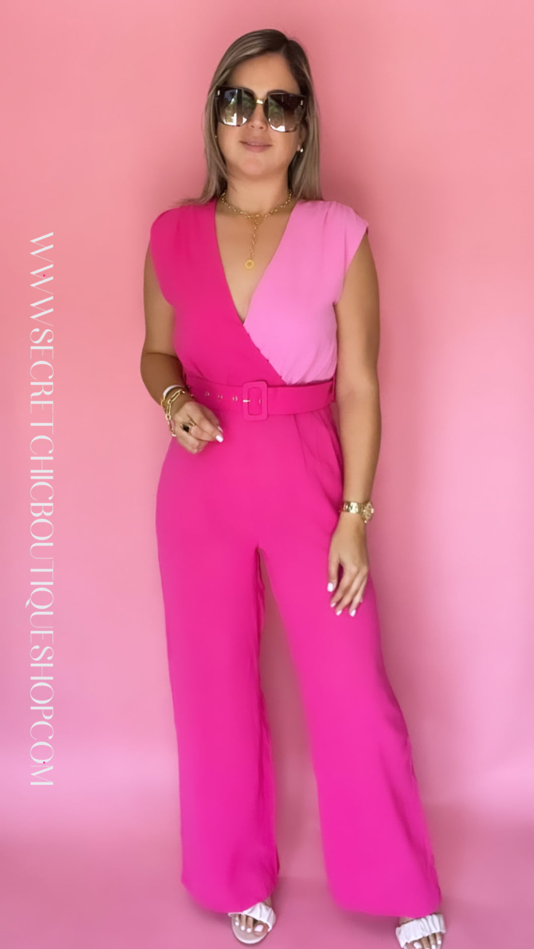 Pink Block Jumpsuit