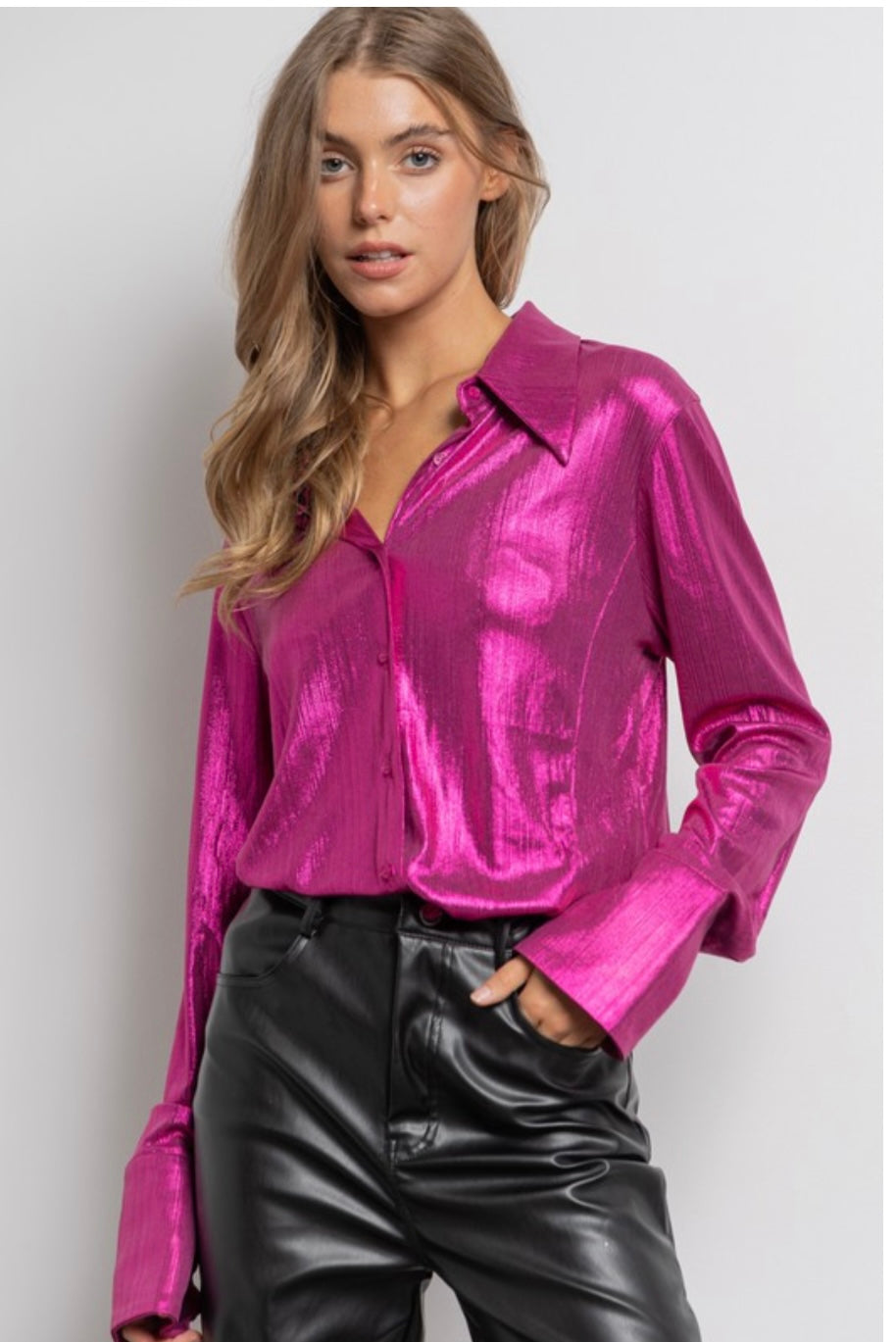 Magenta Metalic Blouse